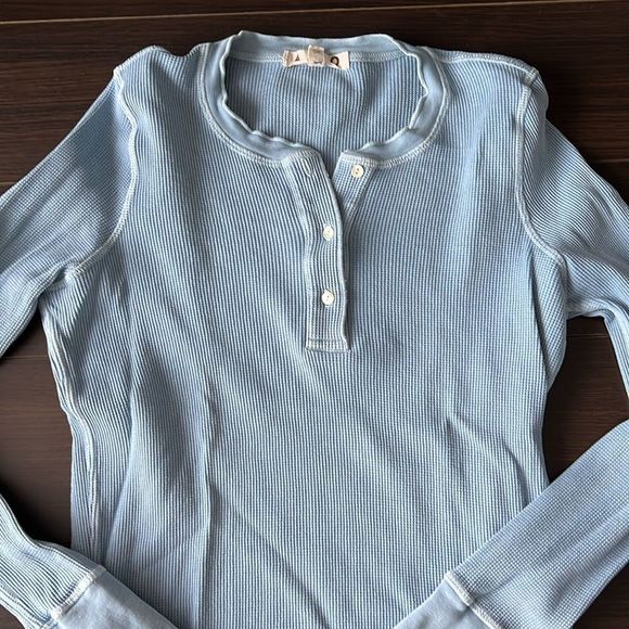 AMO thermal Henley tee, blue, Medium - Picture 8 of 8